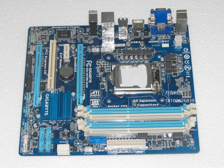 Оригинальная Материнская плата Gigabyte GA H77M D3H LGA 1155 DDR3 десктопная материнская 32 Гб