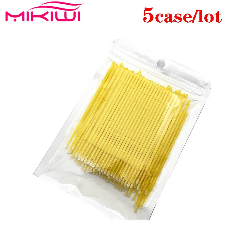 

MIKIWI 5case Disposable Makeup Brushes Swab Microbrushes Eyelash Extension Durable Micro Individual Applicators Mascara Brush