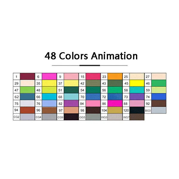 TouchFIVE 36/48/72/168 Цвета Набор для рисования алкоголя двойной головой кисть школьные Маркеры Ручка для рисования манга Мода Дизайн - Цвет: 48 Animation set