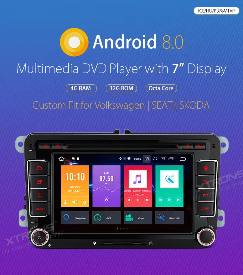 Best Android 8.0 Octa Core Car DVD Player GPS for VW Vento T5 Transporter Multivan Tiguan Touran Sharan Magotan Golf MK6 Caddy 0