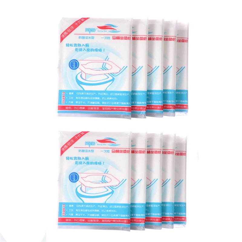 

100Pcs/Pack Disposable Toilet Seat Cover Mat Waterproof Toilet Paper Pad For Travel/Camping Bathroom Accessiories