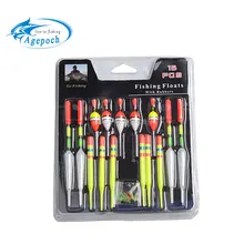 Agepoch 15pcs/lot Boias Buoy Feeder Carp Fly Tackle Peche Stick Bobber Rubber Material Set Suit Kit Bulk Case Fishing Float