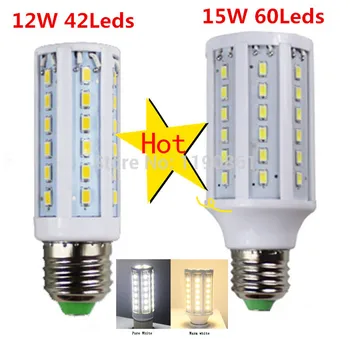 

5630 SMD 12W15W warm white/cold white E27 B22 AC110-240V LED Corn Light Bulb Lamp Free shipping