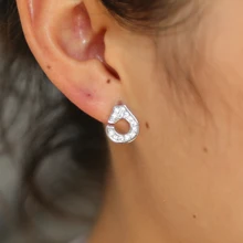 Франция известный дизайн ювелирные изделия подлинные 925 пробы серебряные наручники серьги гвоздики для женщин европейские популярные простые ювелирные изделия