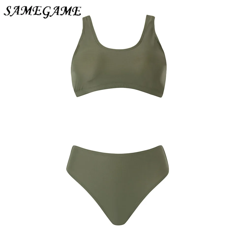 

SAMEGAME 2019 New Sexy Bikini Set Swimwear Women Swimsuit Halter Solid Bathing Suits Brazilian Bandage Swim Wear Biquini