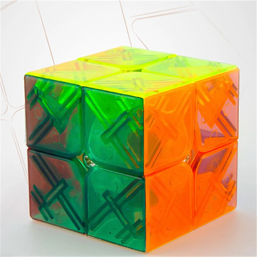 Новый YongJun JY Yupo 2x2x2 Прозрачный волшебный куб Stikerless красочная головоломка на скорость кубики Развивающие игрушки для детей подарок