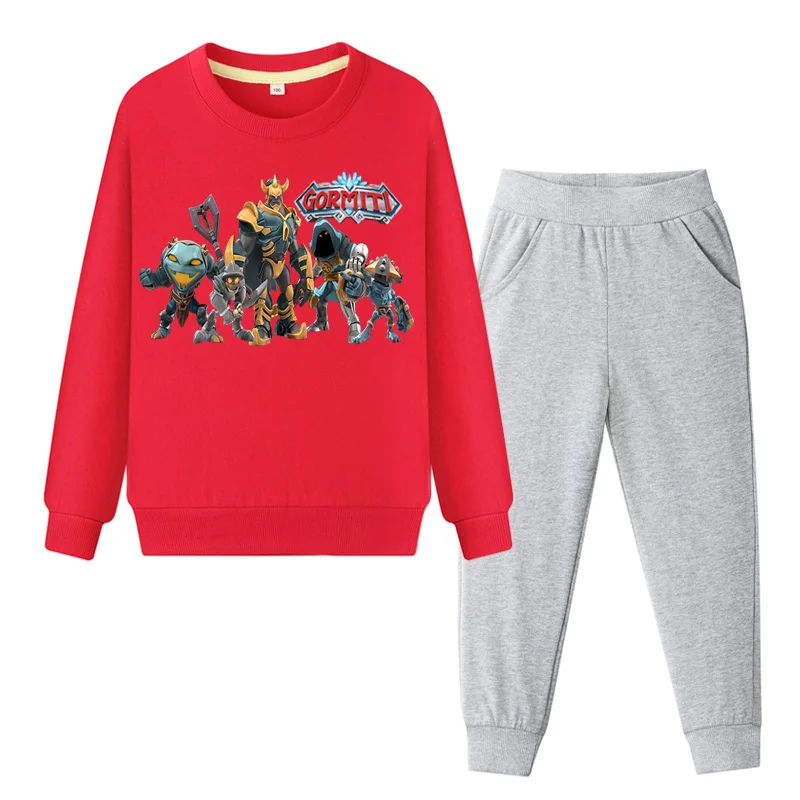 Gormiti/спортивные костюмы для мальчиков и девочек, детский костюм детский пуловер, пальто+ штаны, комплект одежды из 2 предметов, комплект одежды для малышей, WL116