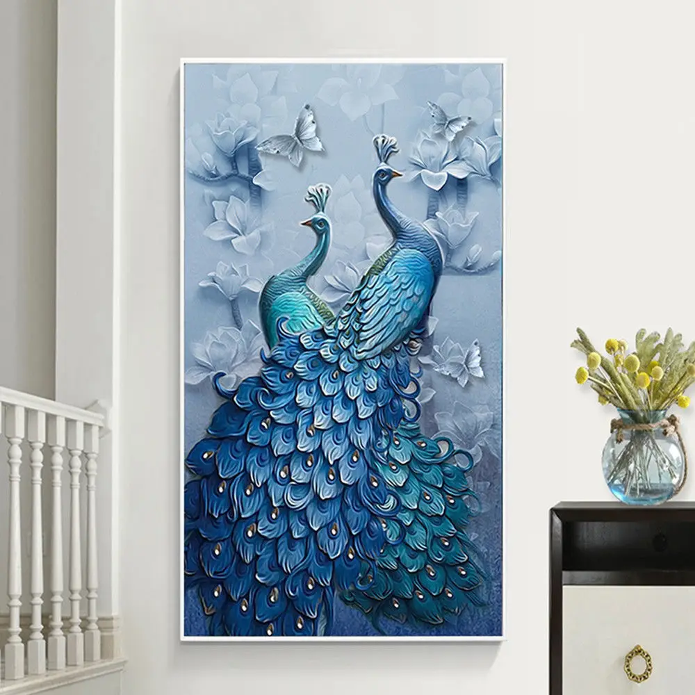 Peacock 5D Painting DIY Diamond Crafts Stitch Kit Home Embroidery Cross Decor