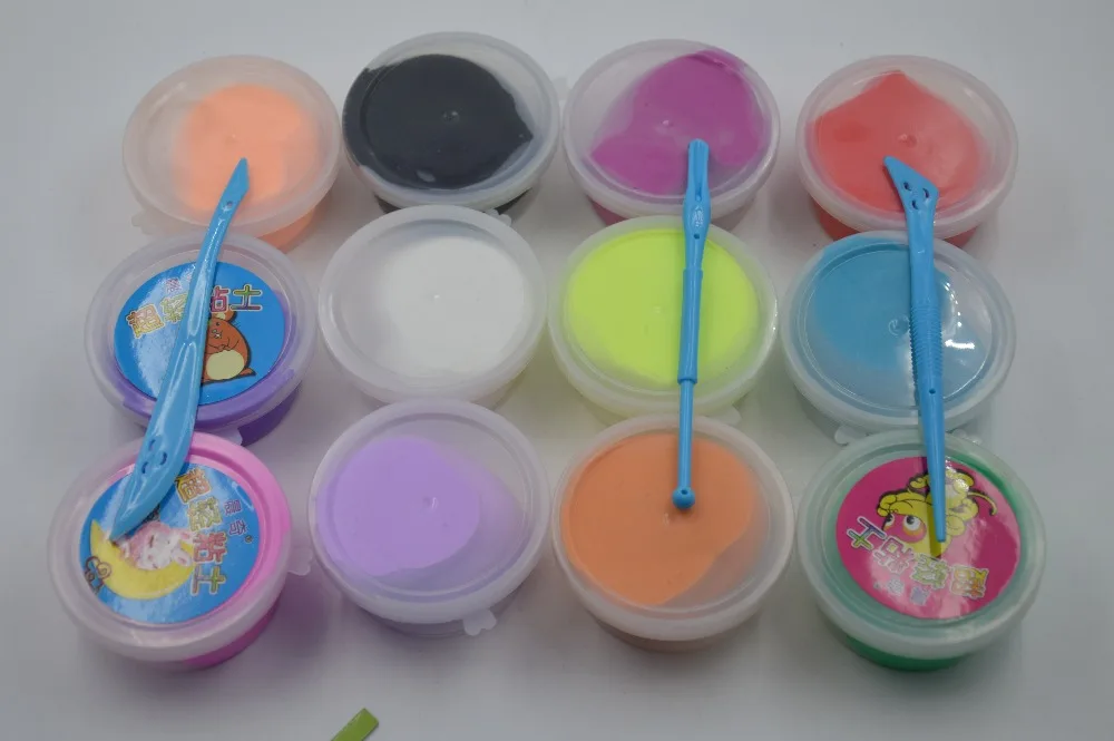 12 Colors Super light clay Air drying Soft Polymer Modelling Clay with tools FIMO Educational