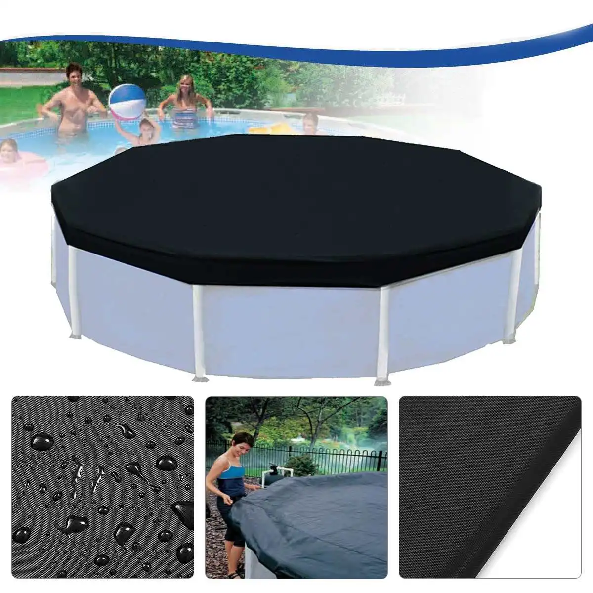3,6 м 12 футов защитный черный чехол для бассейна над земной рамой надувные бассейны Foor ткань наземная ткань