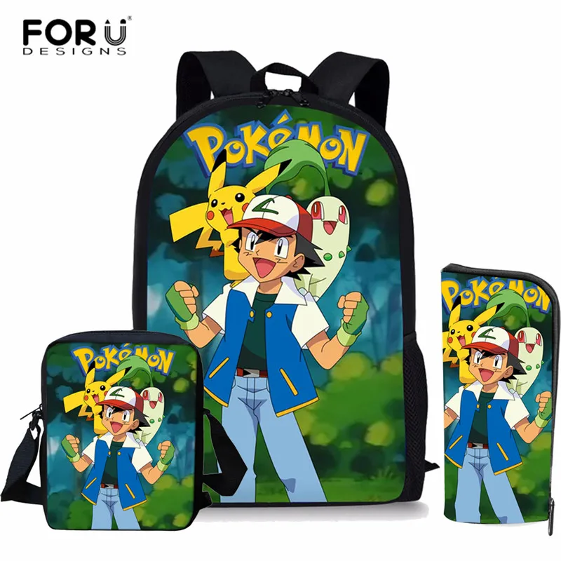 FORUDESIGNS/аниме рюкзак Pokemon Карманный Пикачу школьная сумка для девочек и мальчиков рюкзак для переноски детей Детский Рюкзак основной Sudent Рюкзак Книга сумка - Цвет: XM2651CED