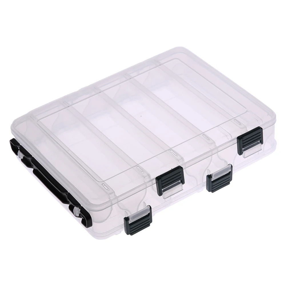 

Double Sided 12 Compartment Carp Fishing Box Accessories Lures Bait Storage Box Transparent Shrimp Boxes Fishing Tackle Pesca