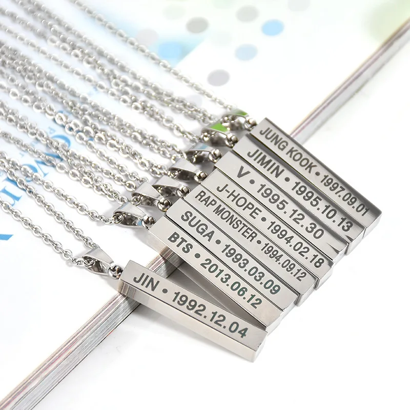 

KPOP BTS Bangtan Boys Album Necklace JUNGKOOK K-POP Jewelry Pendant Chain Accessories For Men Women Female Male Boy Girl