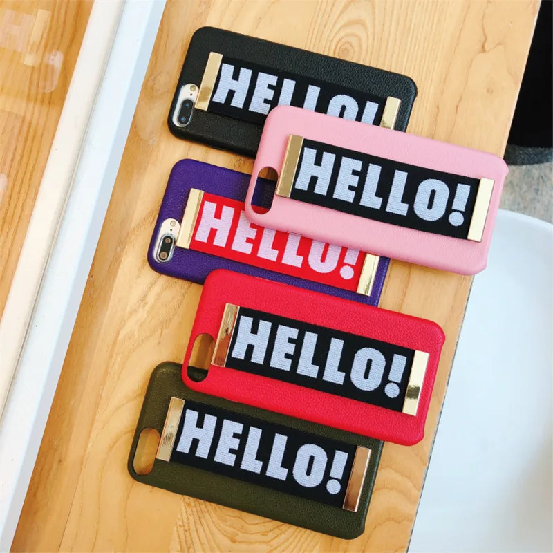 

The latest "hello" elastic wristband phone case for iPhone6s 6sPlus/ 7/8Plus/ X/ XS/ XR/ XS MAX phone back cover Couqe Fundas