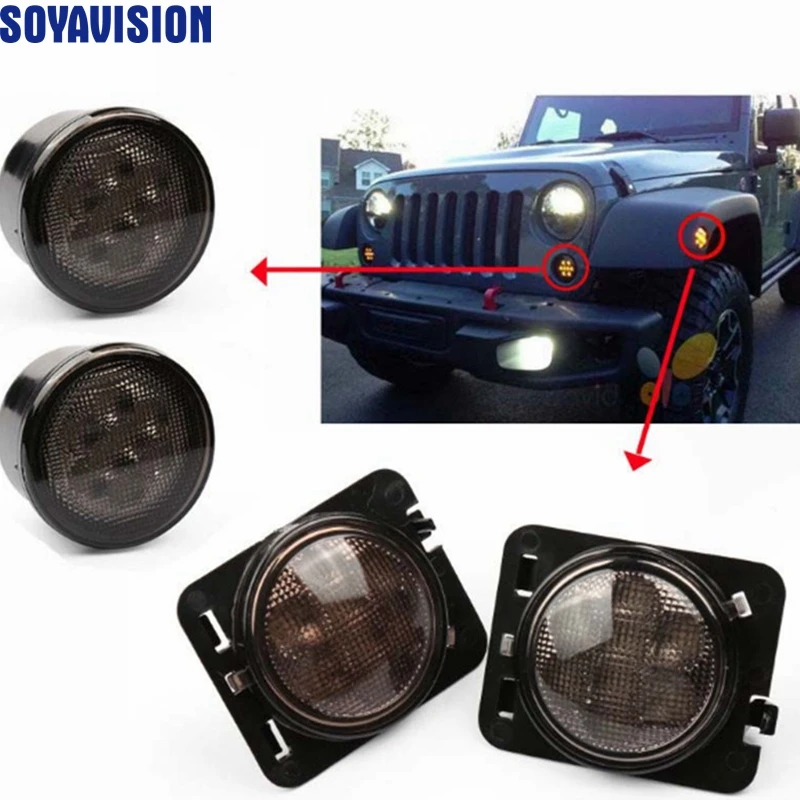

LED Front Turn Signal Light for Jeep Wrangler JK 2007-2016 Yellow Amber Light Fender Side Light Combo Lens for Jeep Wrangler