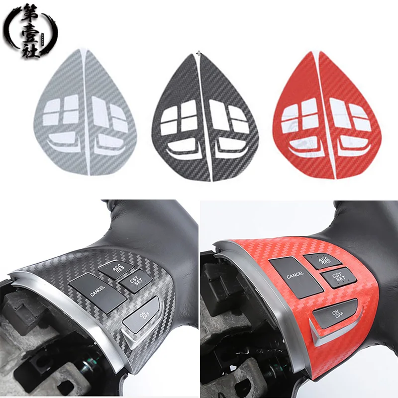 

Black Red Silver Car Steering Wheel Panel Sticker Audio Cruise Control Button Trim For Mitsubishi ASX Lancer Outlander Pajero