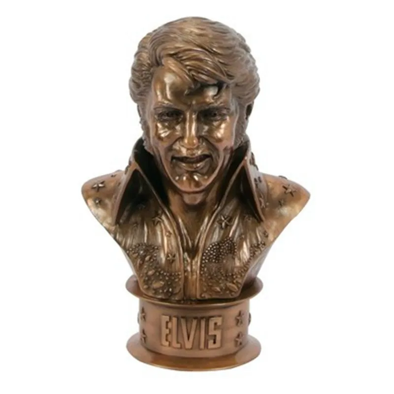 

American Chill Casting Copper Abstraction Musician Elvis Presley American Rocker Bust Action Figure Collection Model Toy X699
