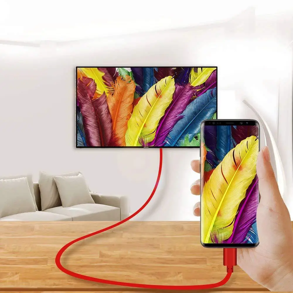 2 м USB 3,1 USB-C к HDMI Тип кабеля-C мужчина к HDMI Мужской конвертер 4 K 60 Гц HDTV кабель-адаптер для Macbook ChromeBook телефон