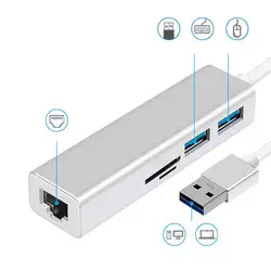 USB 3,0 к USB 3,0 концентратор с RJ45 Gigabit Ethernet/SD/TF кард-ридер адаптер