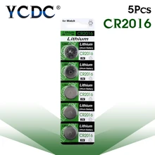 5 шт./упак. CR2016 аккумулятора кнопочного типа LM2016 BR2016 DL2016 ячейки литий Батарея 3V CR для мобильного часо-Электронная игрушка пульт дистанционного управления