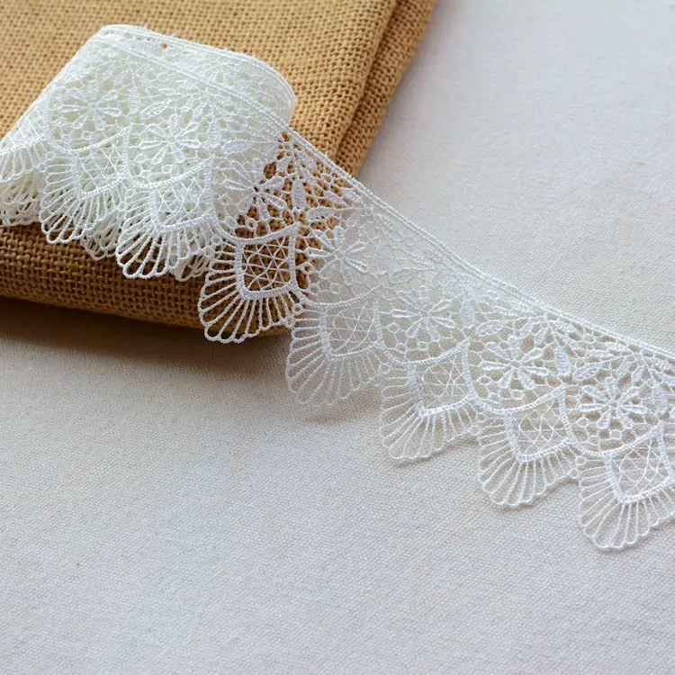 

2meters/lot Clothing lace accessories skirt cheongsam curtain tablecloth decoration lace white water soluble lace trim width 6cm