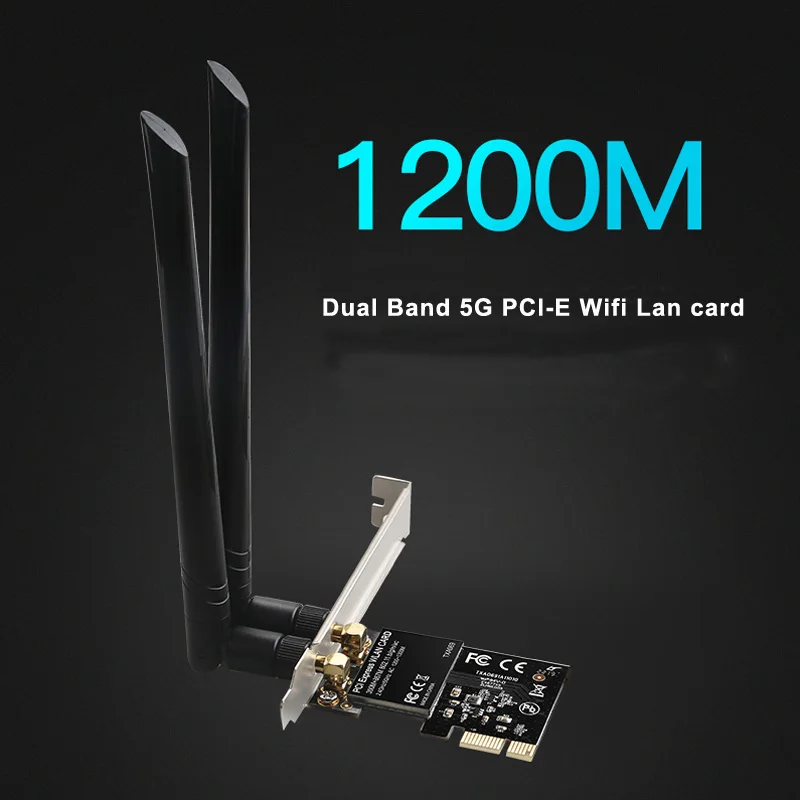 

DIEWU Dual Band 5G 1200Mbps PCIe WIFI wireless lan network card pci express wifi adapter Realtek 8112AE chip