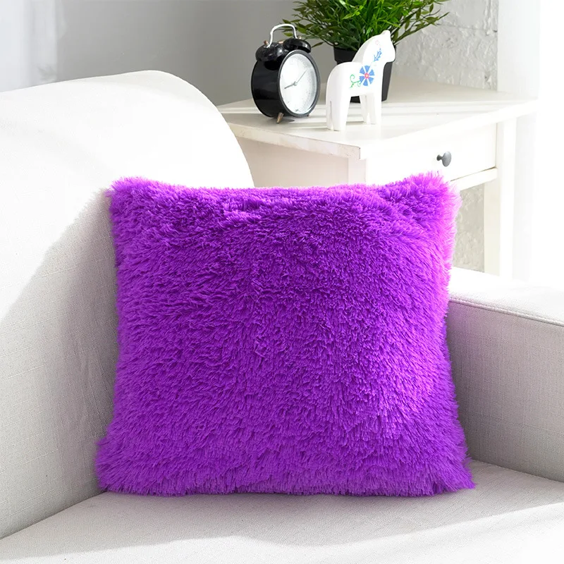Домашние Декоративные диванные подушки, плюшевая однотонная подушка, подушка для дивана - Цвет: 11