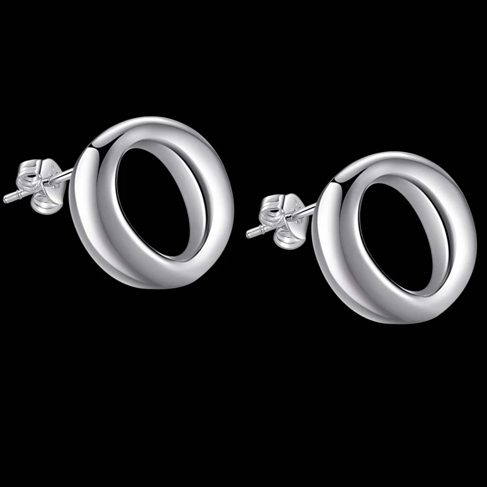 sliver costume jewelry women's earrings round shape stud earrings