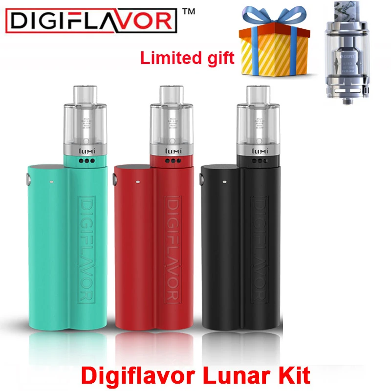 

Free gift Digiflavor Lunar Kit Vape Starter kit by the AS chipset by 18650 battery Electronic Cigarette Vape Kit vs justfog Q16