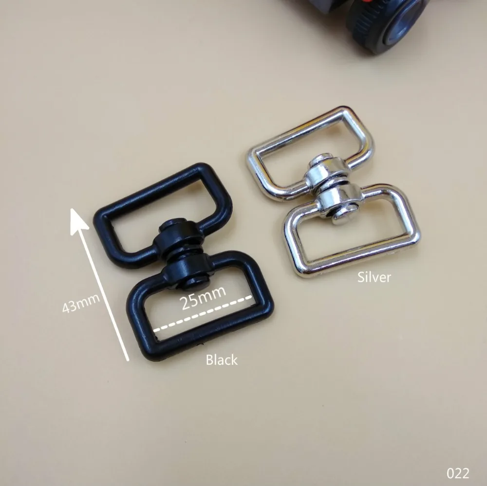 1" For 25mm Straps bing 4Pcs Black Double Swivel End Head Metal