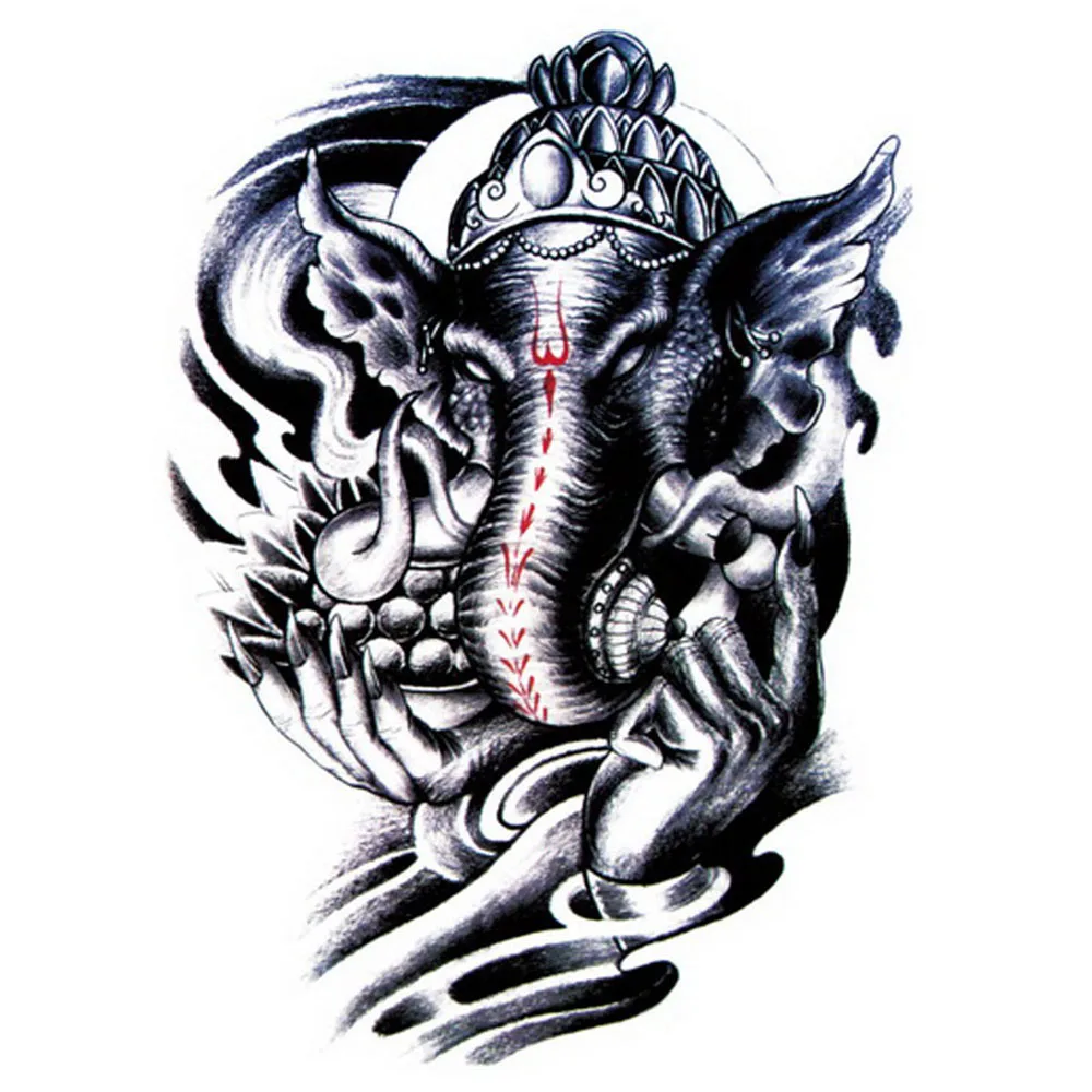 Yeeech Temporary Tattoos Sticker Animals Thailand God Elephant Design Fake  Transfer Body Art Makeup Waterproof Scar Decals Cover