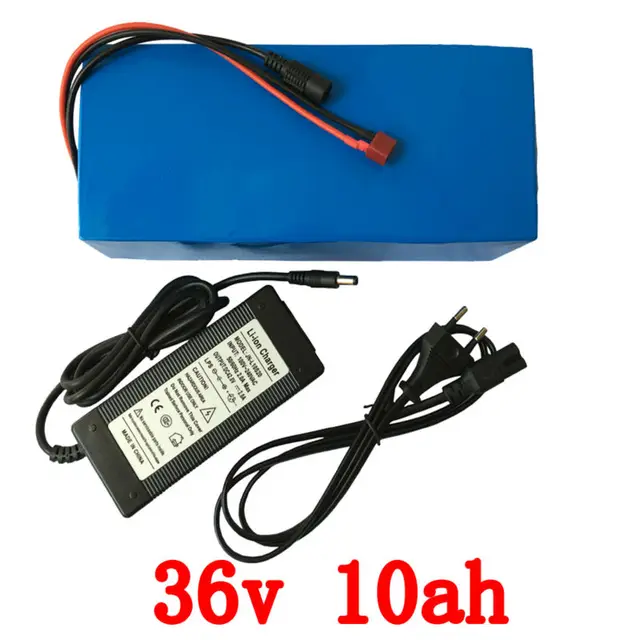 Cheap Deep Cycle 500W 36 Volt Electric Bicycle Ebike Battery 36v 10Ah with PVC Cased built in 18650 cell with 15A BMS + 2A Charger