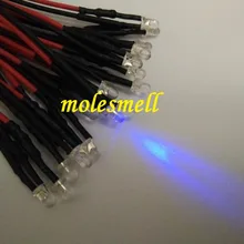 100 шт., 3 мм, 5 В, фиолетовый, 5 в постоянного тока, светодиодный светильник, 20 см, Предварительно проводной, 3 мм, УФ-светодиодный, 5 в постоянного тока