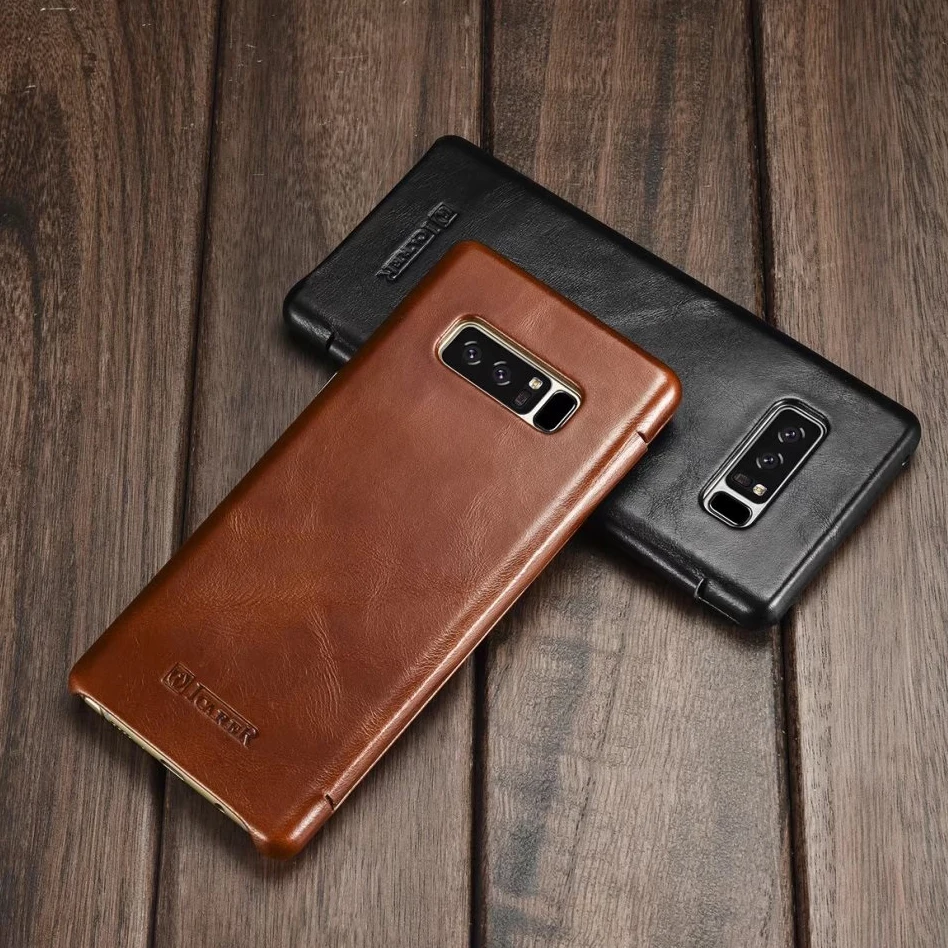 Оригинальный ICARER ручной работы ретро чехол из натуральной кожи для Samsung Galaxy Note8