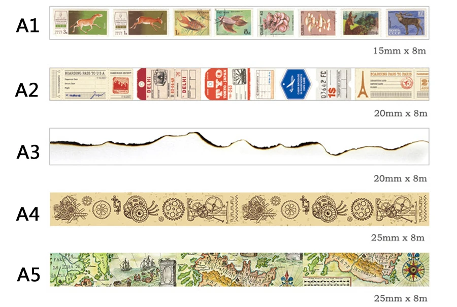 1,5-6 см* 8 м старинное украшение серии васи лента DIY Украшение скрапбукинг планировщик Маскировочная лента кавайная клейкая лента канцелярские принадлежности