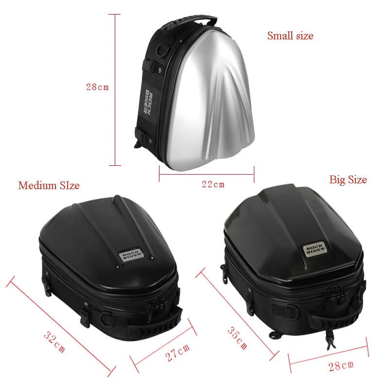 Rock Biker Hard Shell Motorcycle Tail Bag Waterproof Carbon Fiber Motorbike Rear Back Seat Bags Motorcycle Backpack Bag Luggage