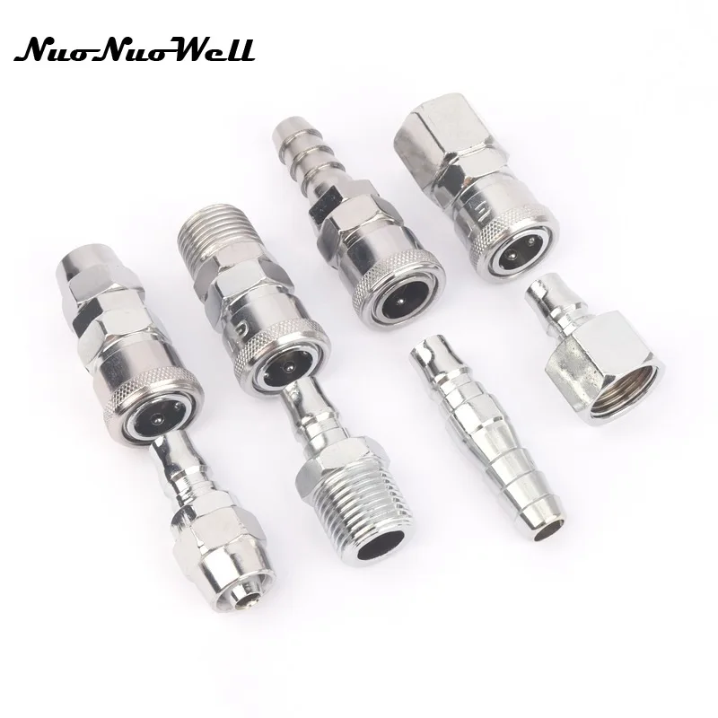 Self-Lock Quick Release Compressed Air Line Coupler Connector Fitting Joiner 