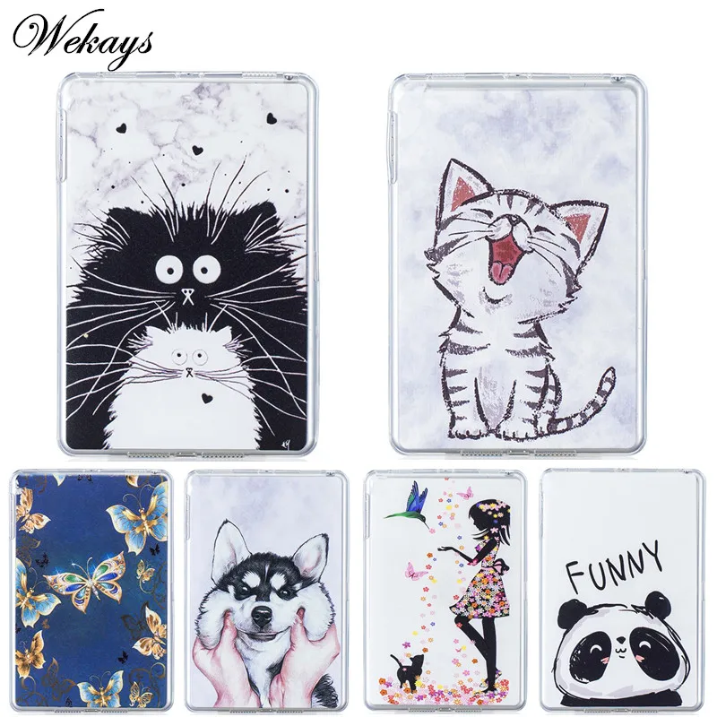 

Wekays For Apple iPad Pro 11 inch Cartoon Cat Soft Silicone TPU Fundas Case For Coque 2018 New iPad Pro 11" Tablet Cover Cases