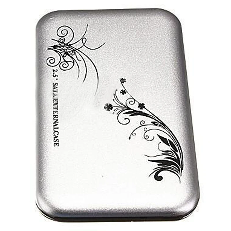 2,5 "цветок внешний жесткий диск USB 2,0 SATA HDD пластиковый кейс серебро