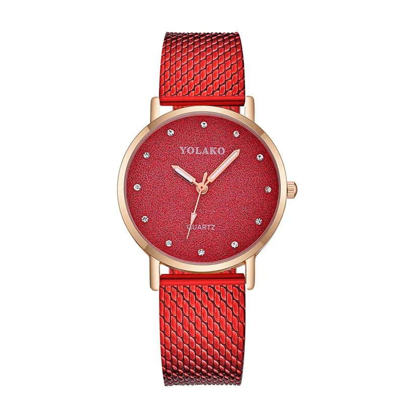 Fashion Women's Watches Simple casual watches Steel Mesh Band Alloy Analog Quartz Round Wrist Watch clock Reloj mujer Y27 (14)