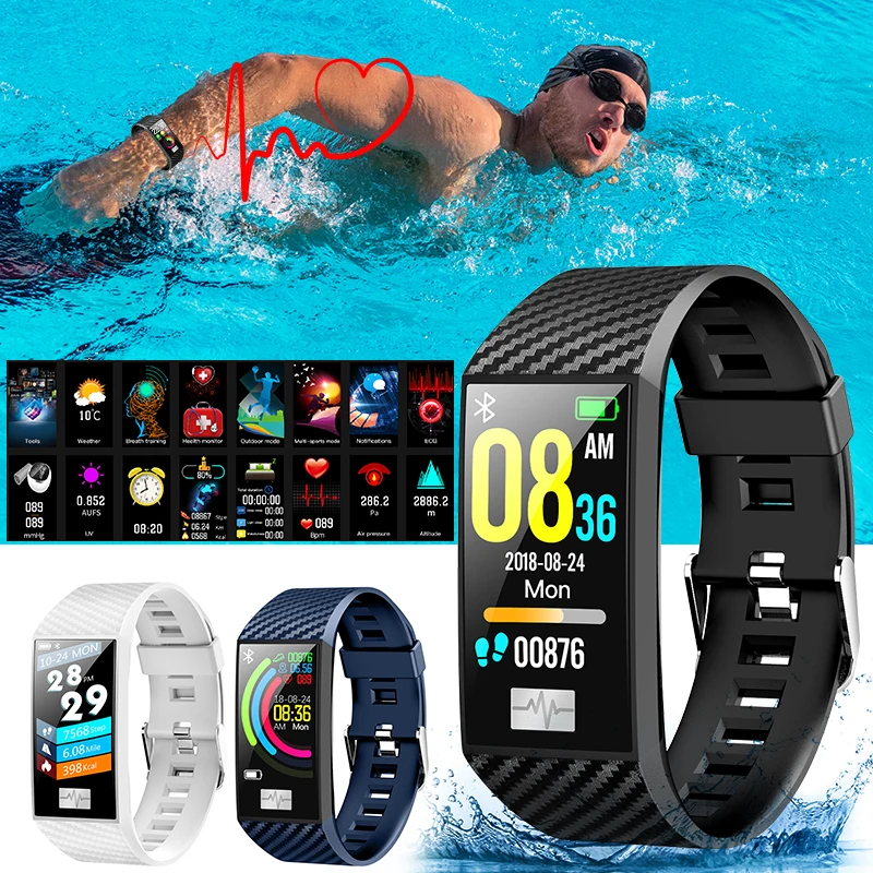 

VTIN DT58 Smart Band ECG PPG Sport Smart Watch IP68 Waterproof Heart Rate Monitor Blood Pressure Watch 1.14 " Screen Wristband
