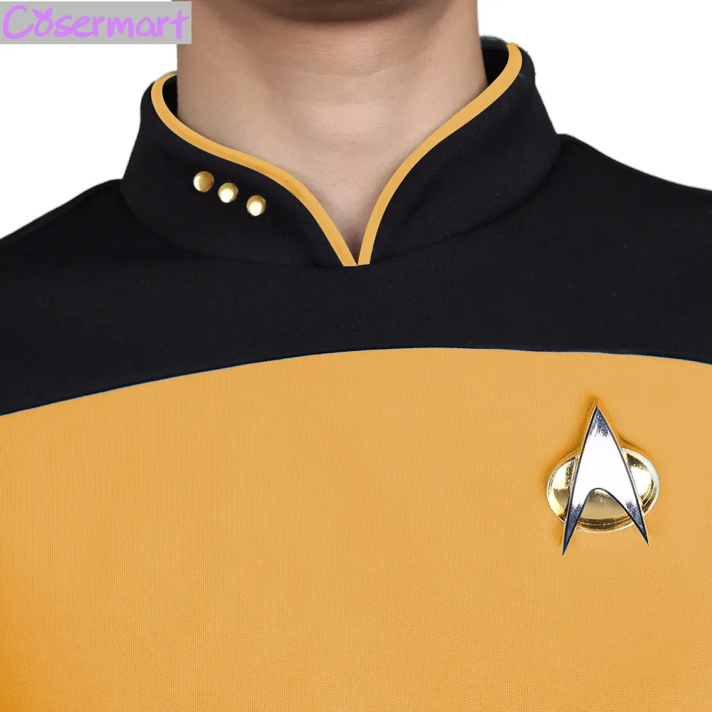 Звезда TNG новое поколение Trek красный желтый синий рубашка униформа косплей костюм для мужчин пальто Хэллоуин Вечерние