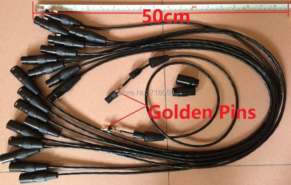 Высокое качество 1,0 метров длина 3-Золотой штыревой контакт подключения сигнала DMX кабель для сценического освещения, аксессуары для освещения сцены