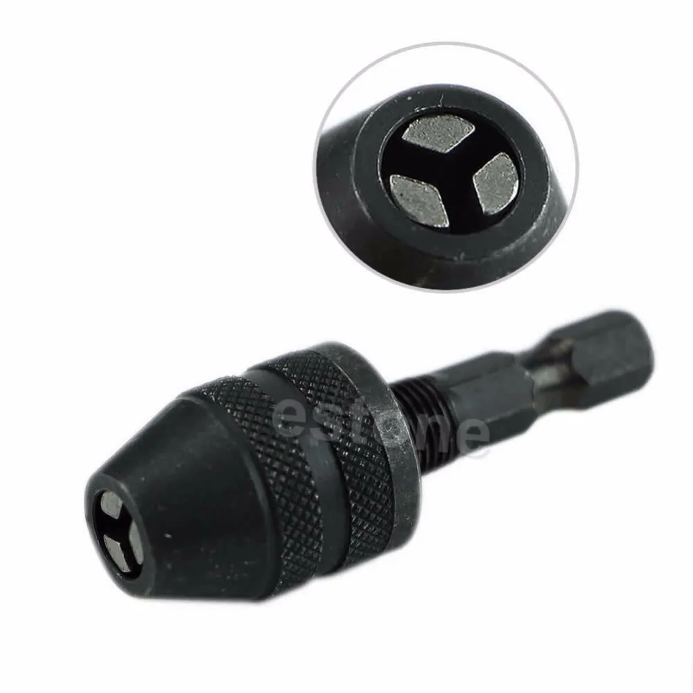 

OOTDTY OOTDTY 1/4 Mini Snap In Hex Shank Keyless Electric Drill Chuck Conversion Clamp 0.3-3mm
