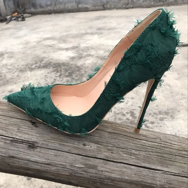 

2019 Fashion free shipping black green Poined Toe Stiletto Heel high heel shoe pump HIGH-HEELED SHOES dress shoes
