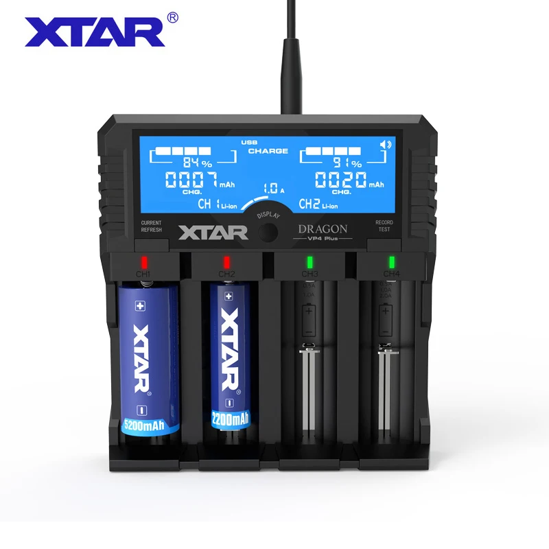 Оригинальный Новый XTAR Дракон VP4 плюс Смарт Батарея Зарядное устройство набор с