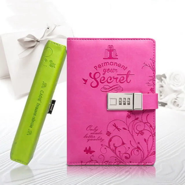 

Diary Secret With Lock Pu Leather Cute Travel Journal Notebook Office School Supplies Gift Note Book