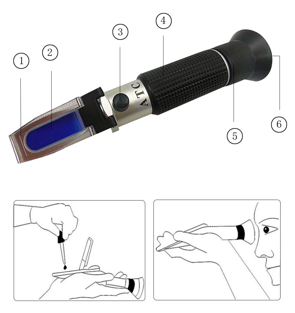 AUBIG RHB-32ATC рефрактометр Брикса ручной 0~ 32% оптический Сахар еда напитки ATC измеритель содержания инструмент тест для кухни сахар