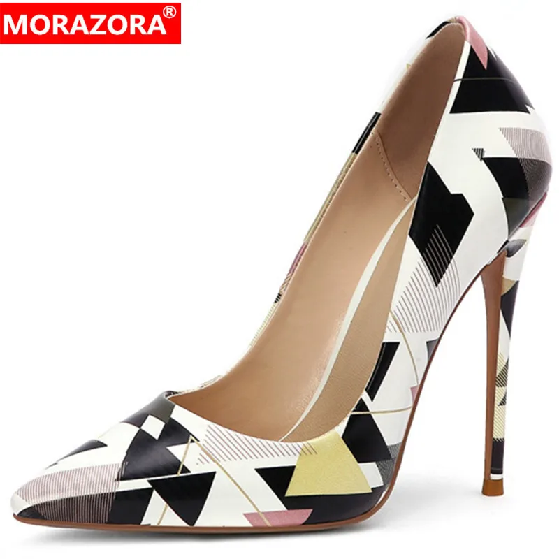 

MORAZORA 2019 plus size 45 women pumps spring summer high heels single shoes pointed toe mixed colors party wedding shoes woman