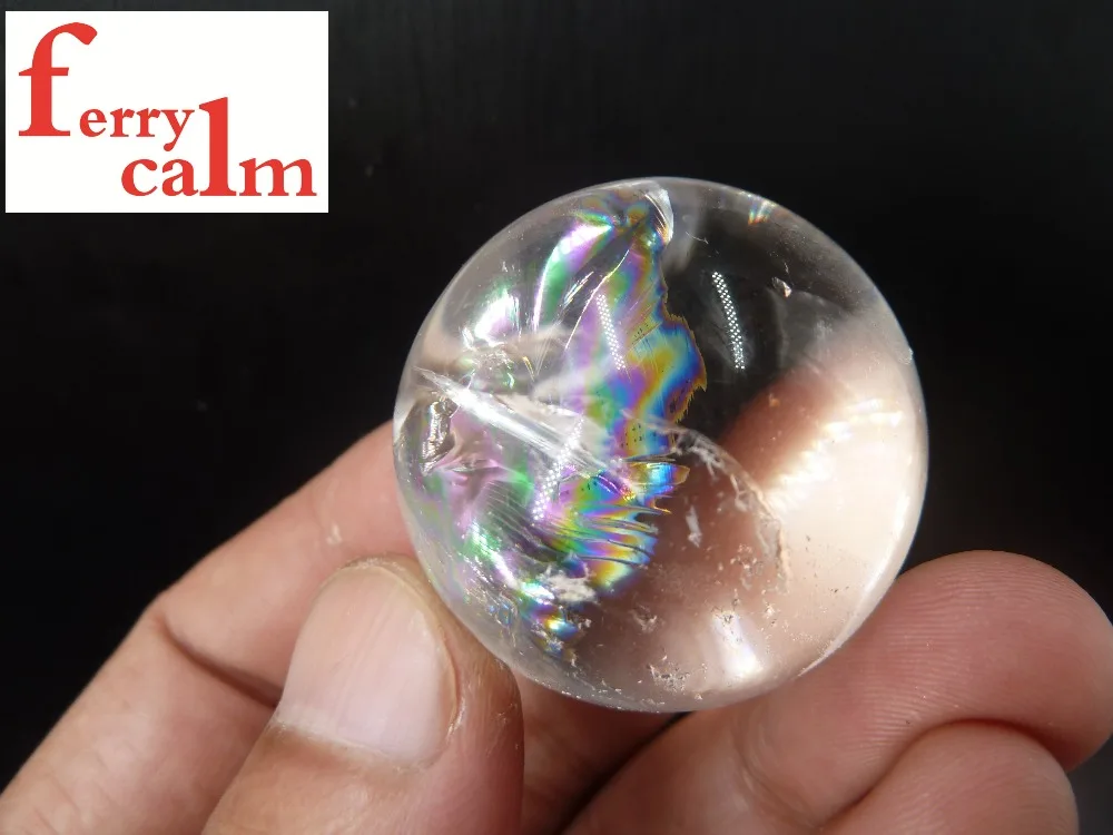 

Rainbow NATURAL quartz Crystal ball HEALING T878